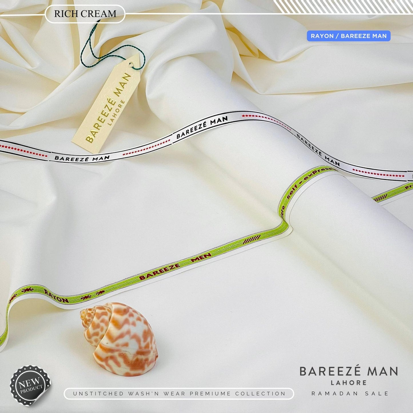 BAREEZE MAN UNSTICHEED MM-(RICH CREAM)