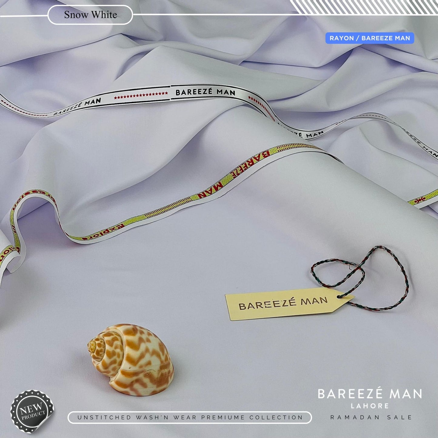 BAREEZE MAN UNSTICHEED MM-(SNOWWHITE)