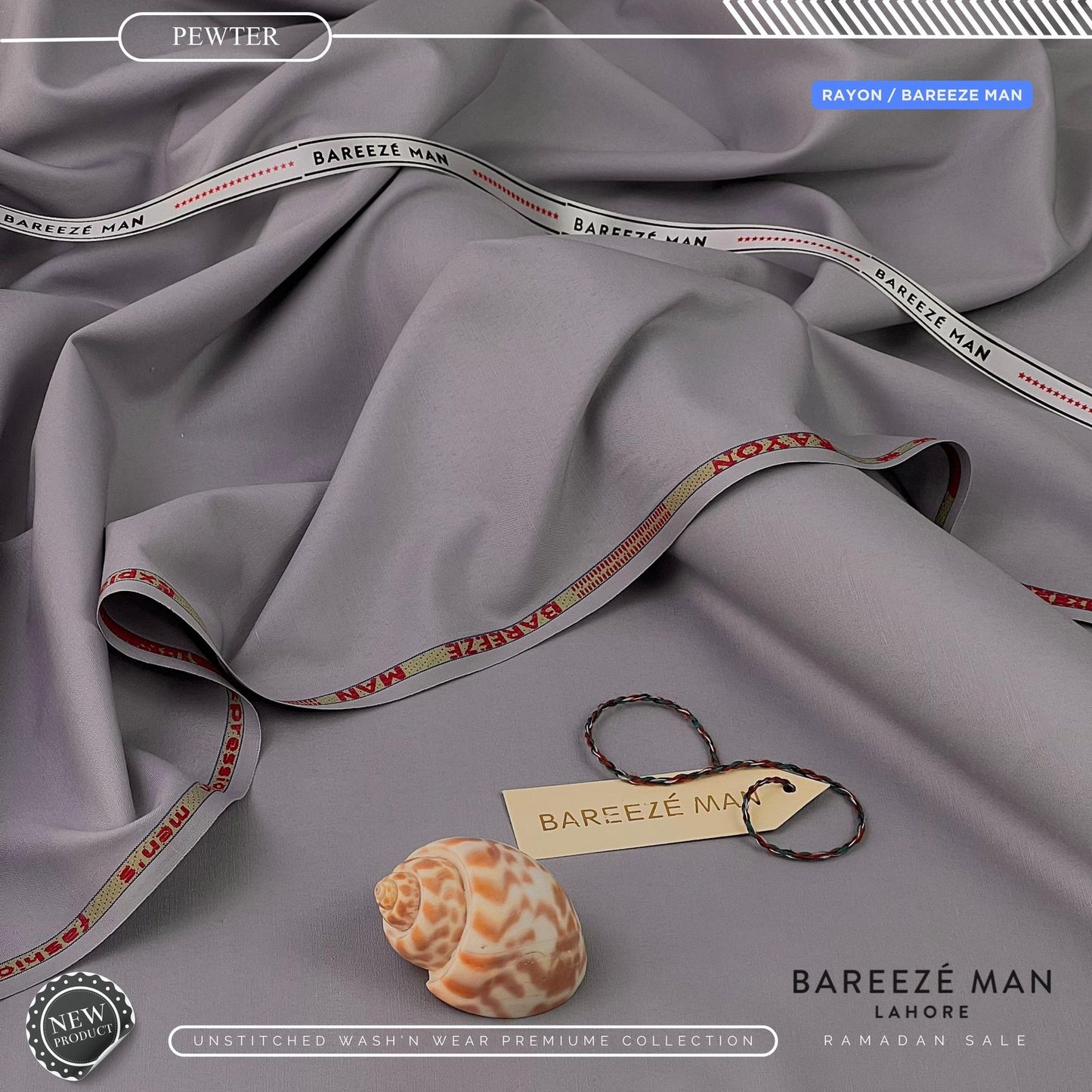 BAREEZE MAN UNSTICHEED MM-(PEWATER)