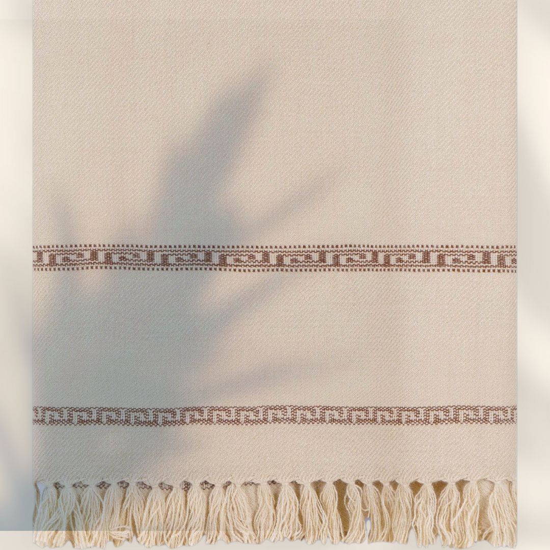 Virsa Woolen Shawl-Cream