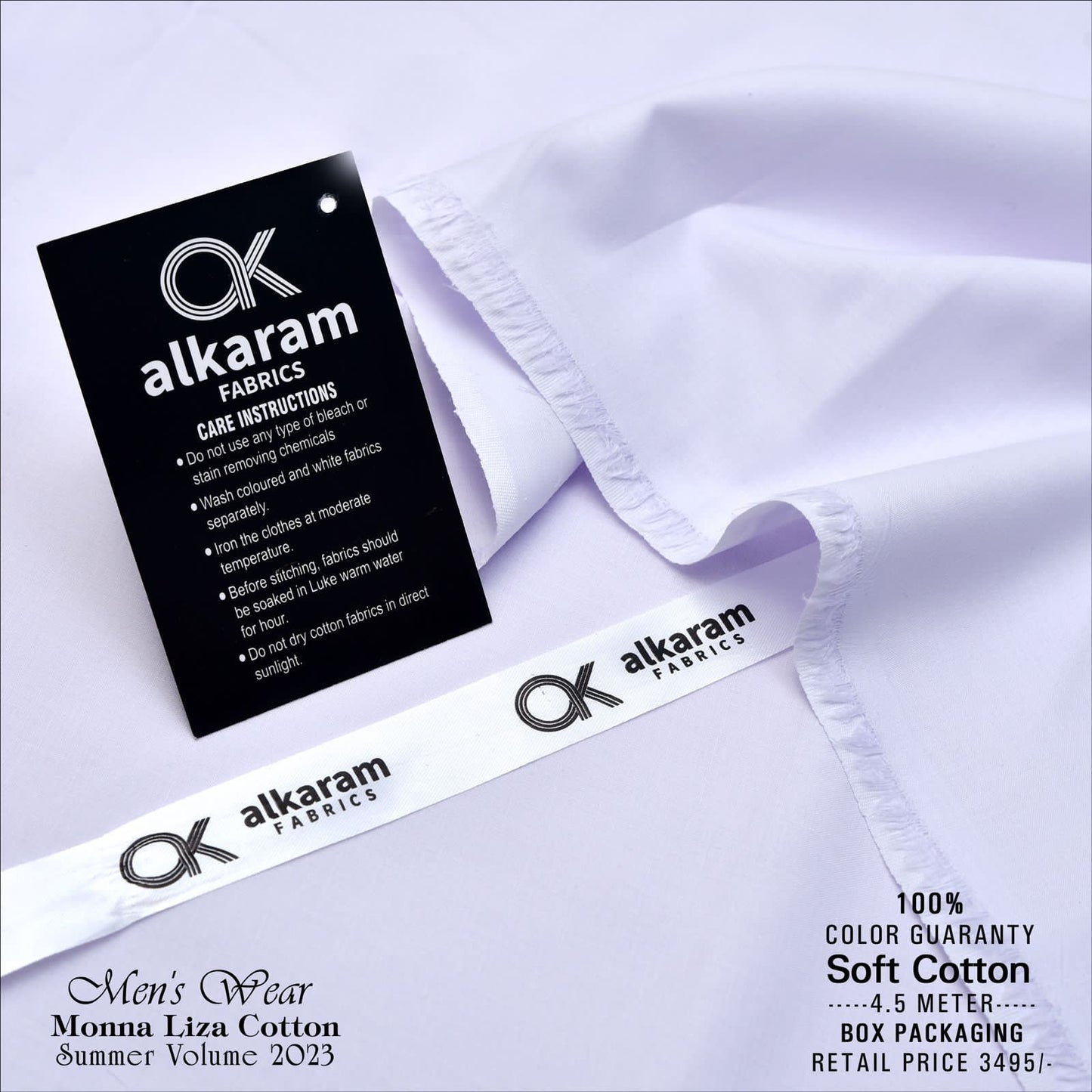 Al-karam Liza Cotton-White-Unstitched Men's Wear