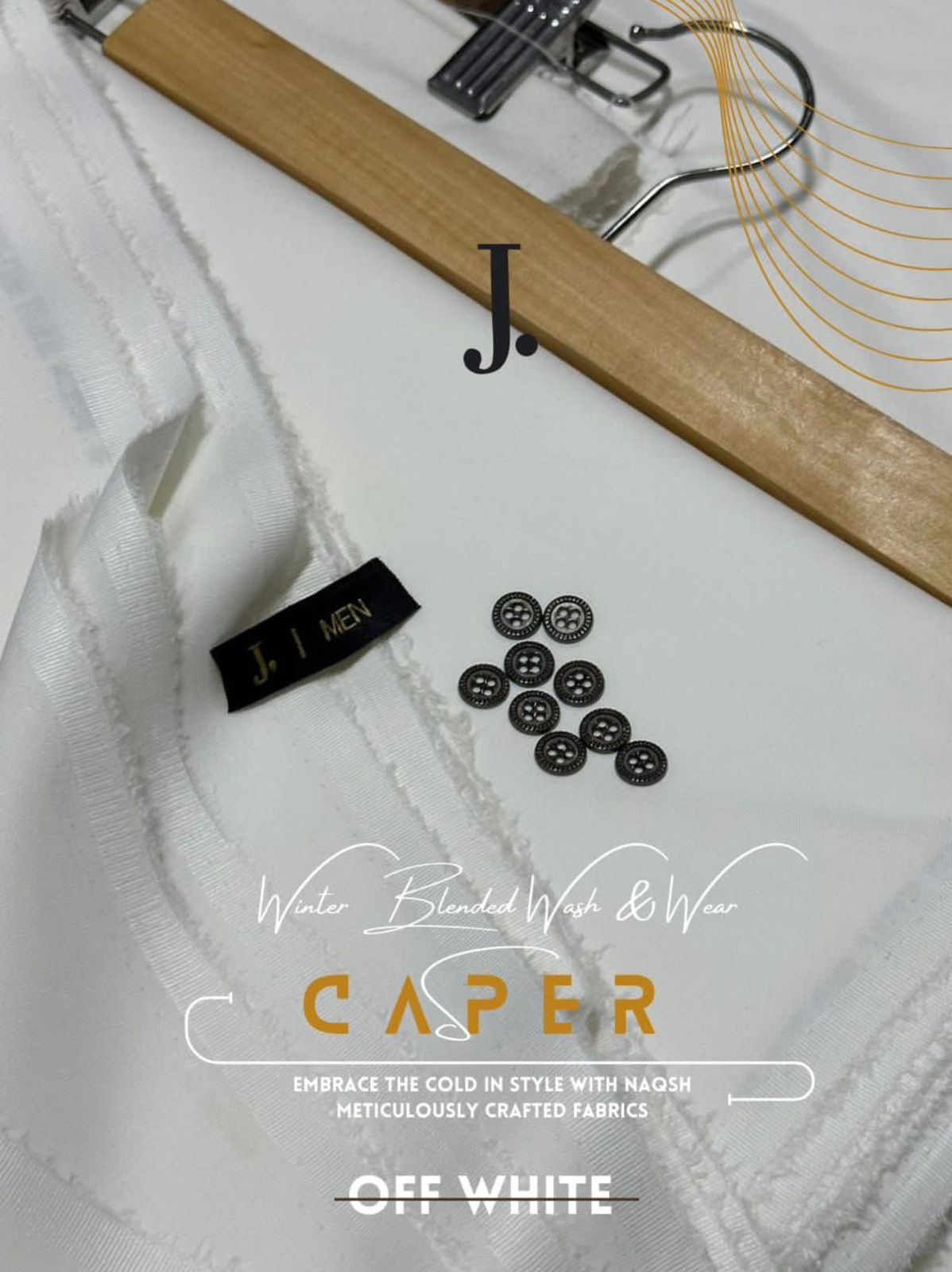 J.Casper Off White-Unstitched Men's Wear