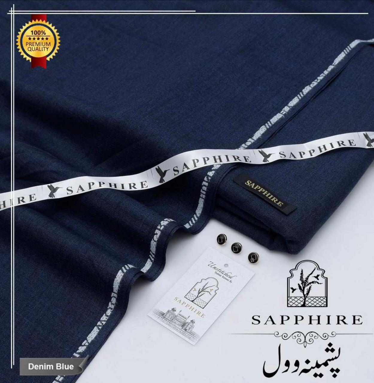 Sapphire Wool Navyblue-Unstitched Men's wear