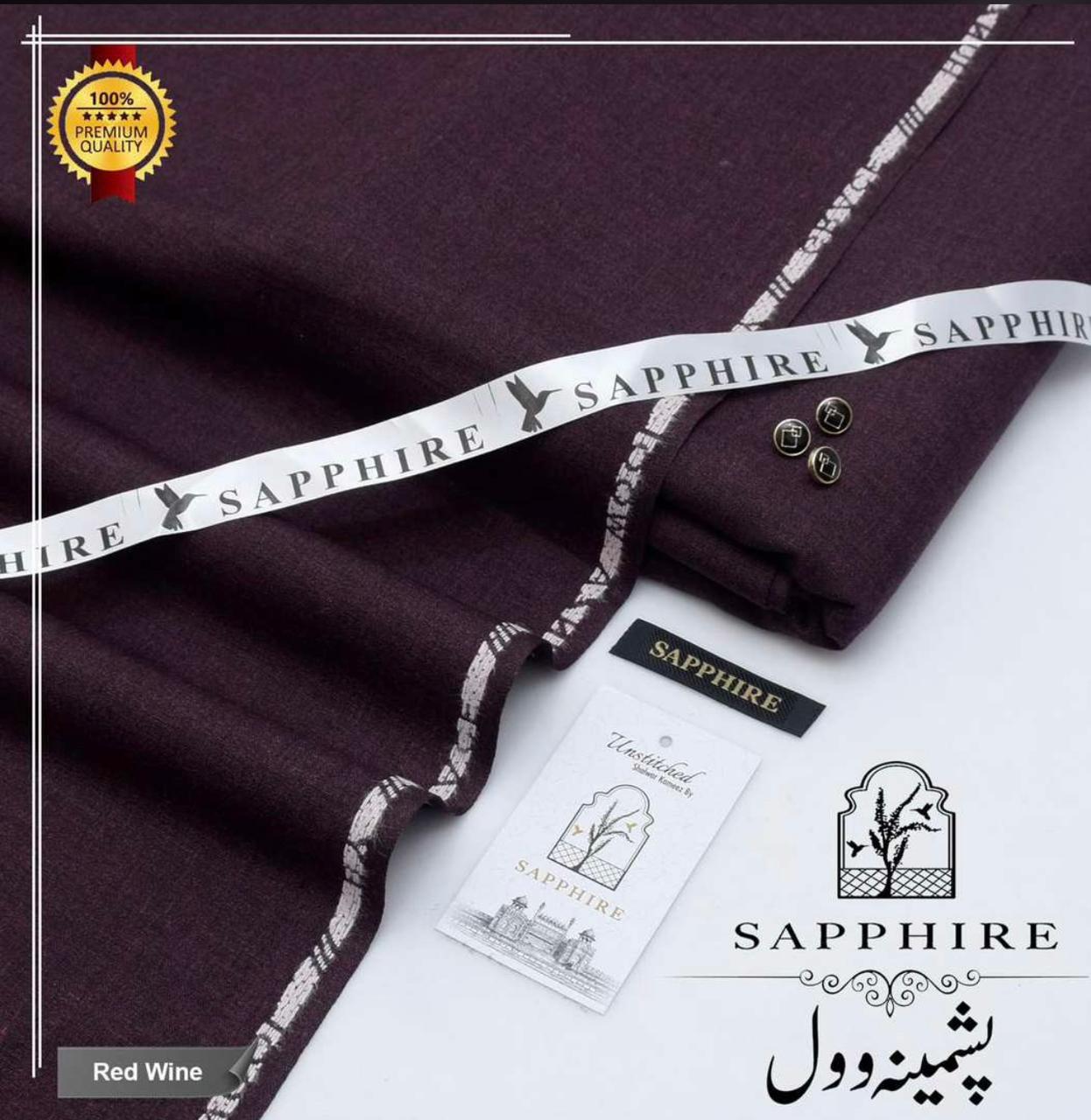 Sapphire Wool Red Wine-Unstitched Men's wear