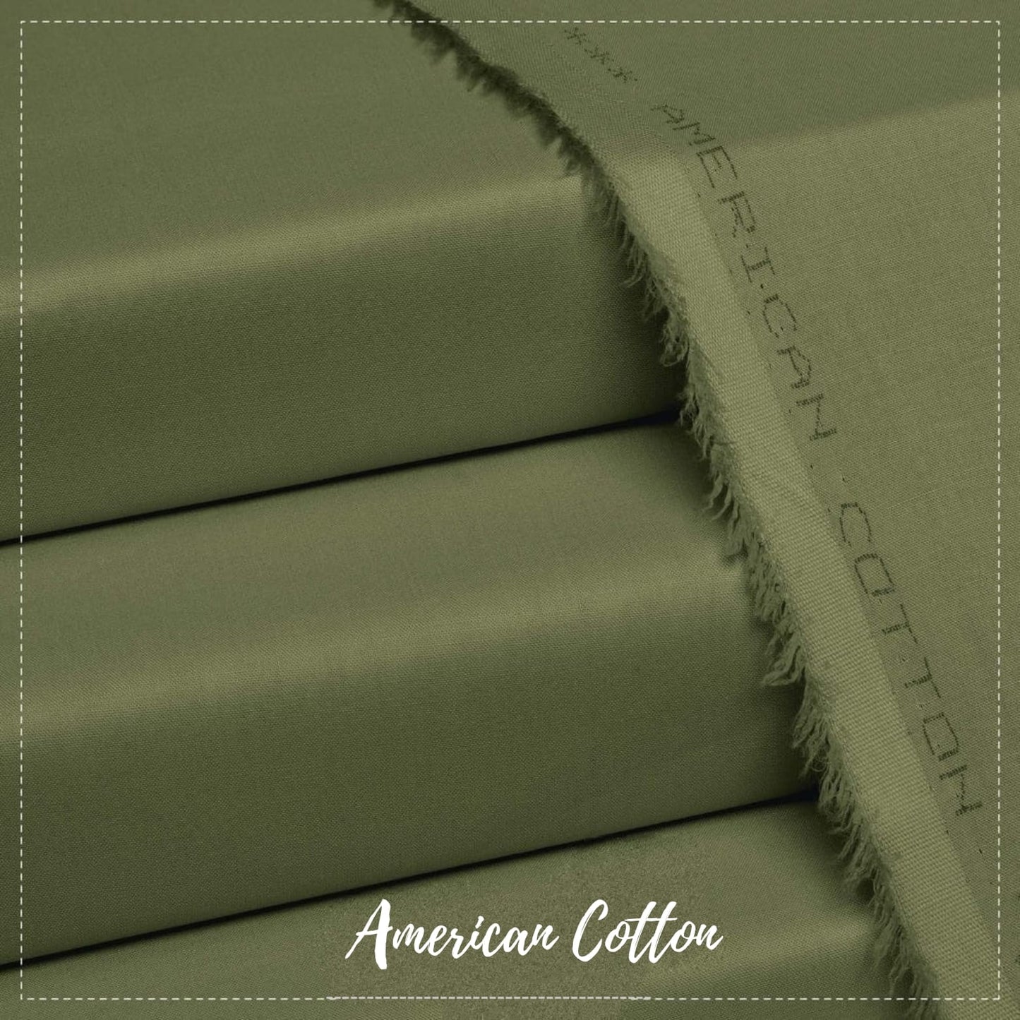 American Cotton olive - Unstitched Men's Wear by MM VIRSA