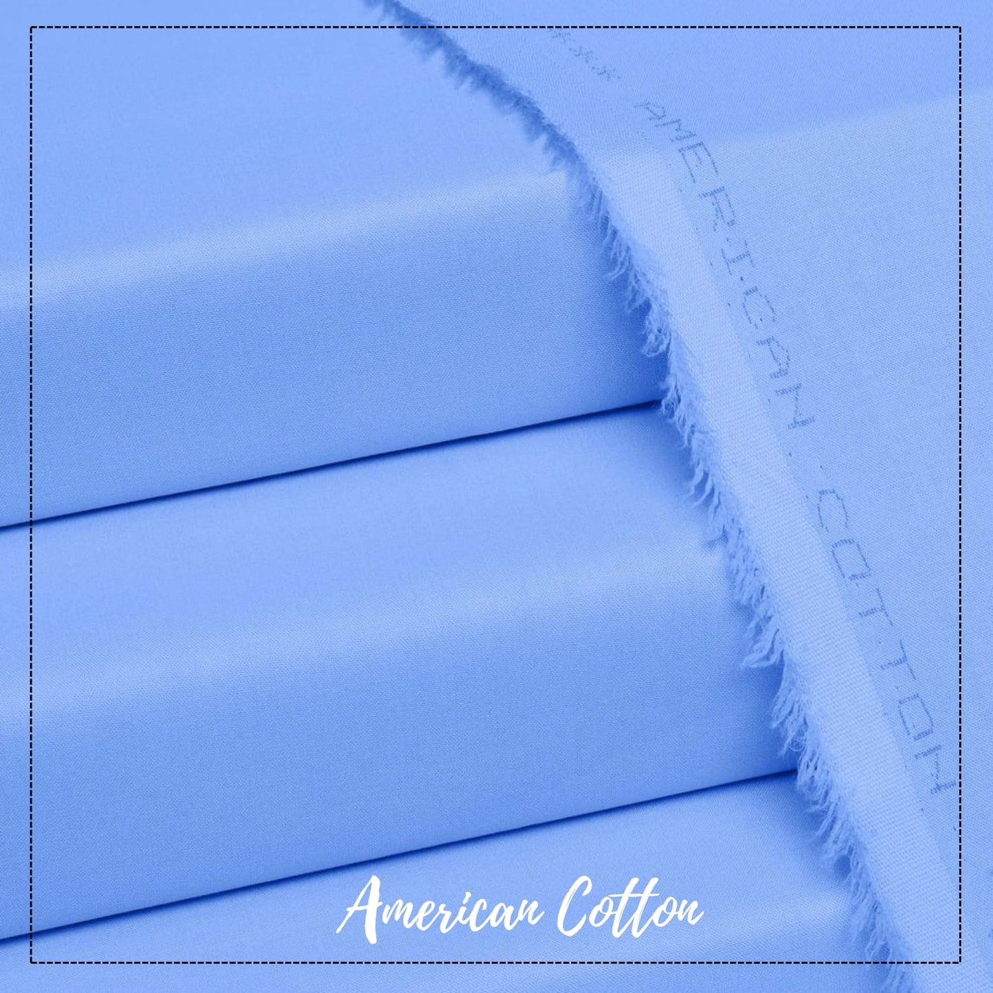 American Cotton Sky blue - Unstitched Men's Wear by MM VIRSA