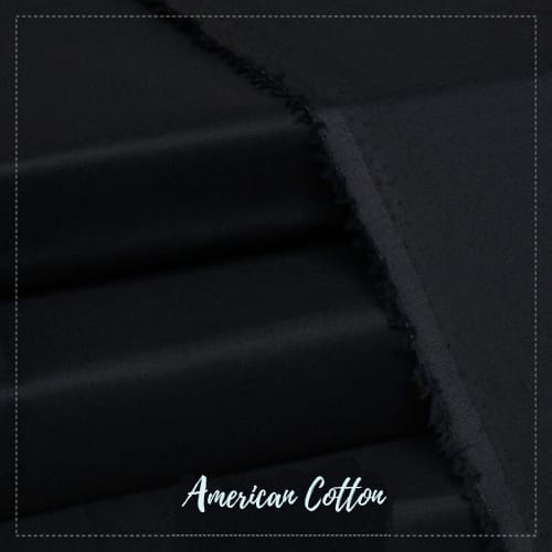 American Cotton Black - Unstitched Men's Wear by MM VIRSA
