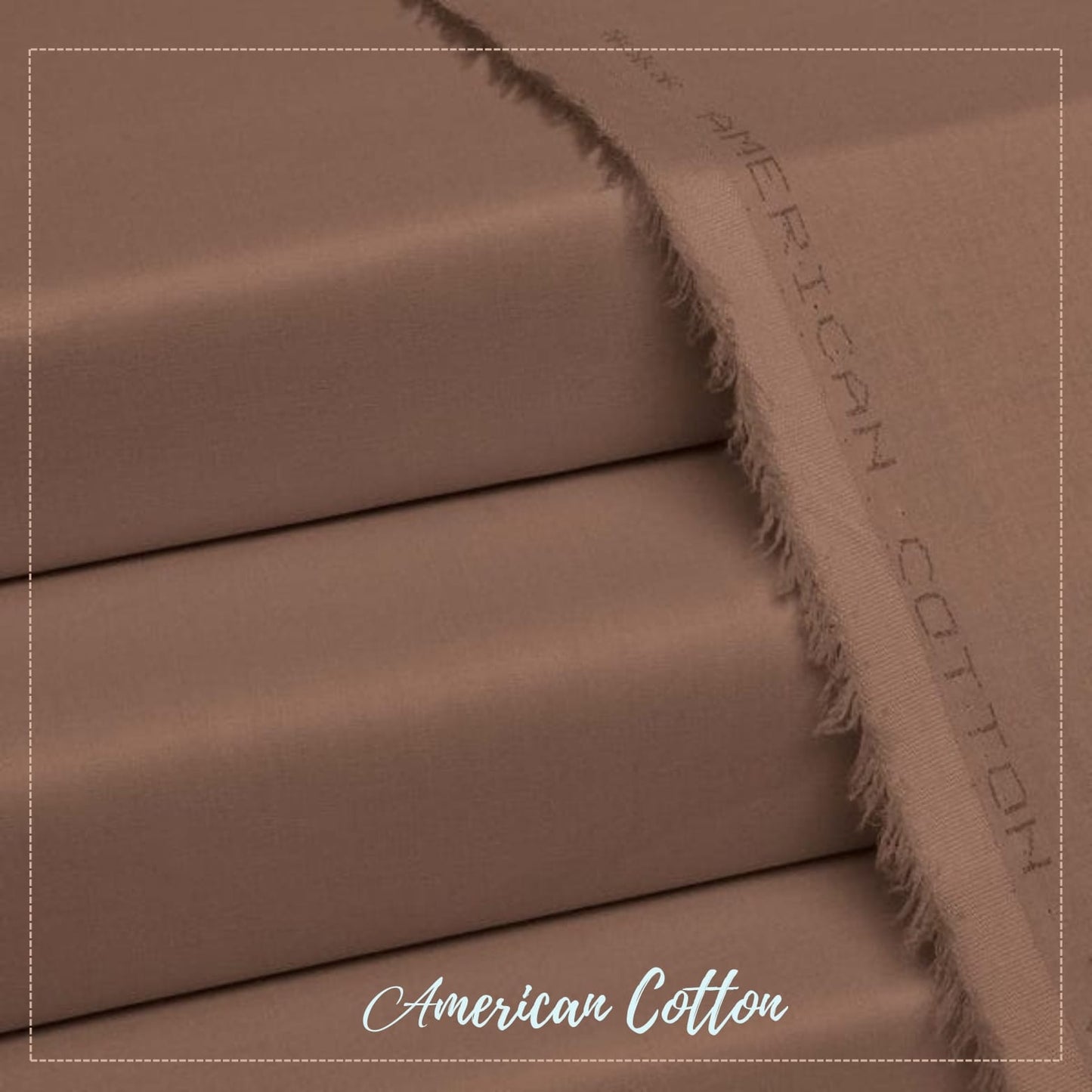 American Cotton Sugar brown - Unstitched Men's Wear by MM VIRSA