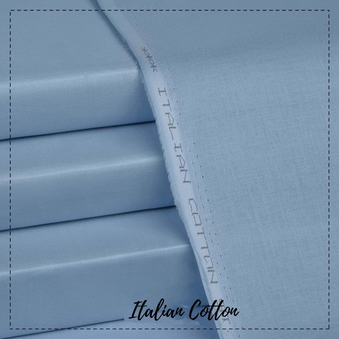 Italian Cotton Steel Blue-Unstitched Men's Wear by MM VIRSA