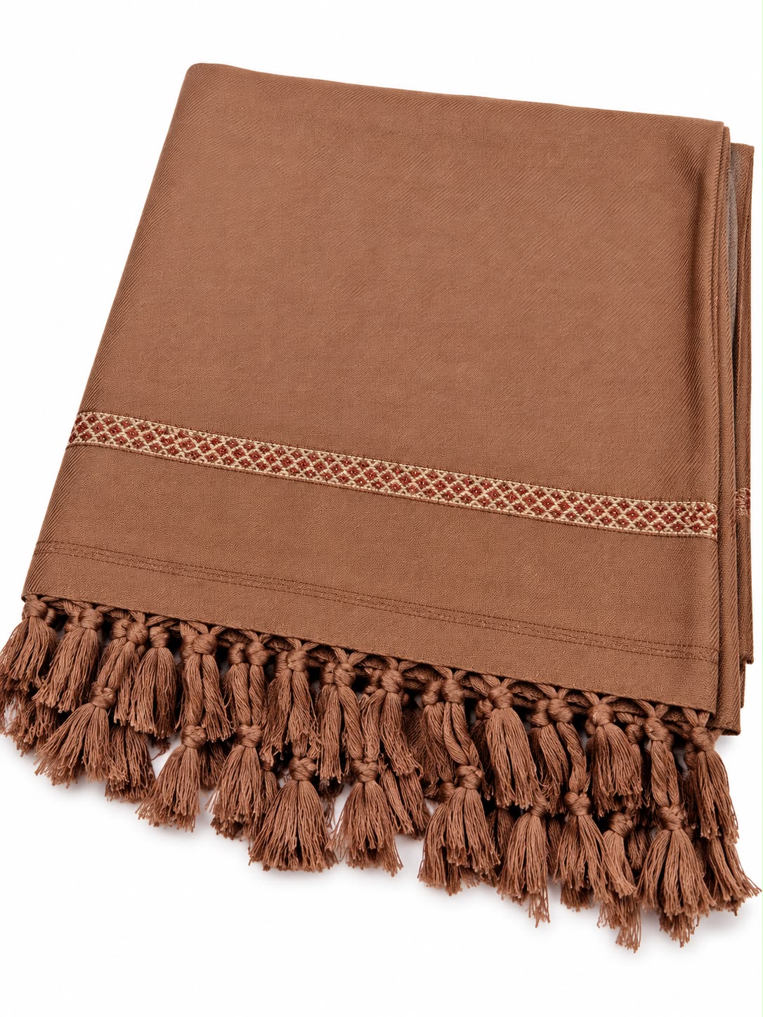 Premium Hand made Wool Shawl – Crafted by Hand, Made for Winter - Allow to Open Parcel - Camel Brown