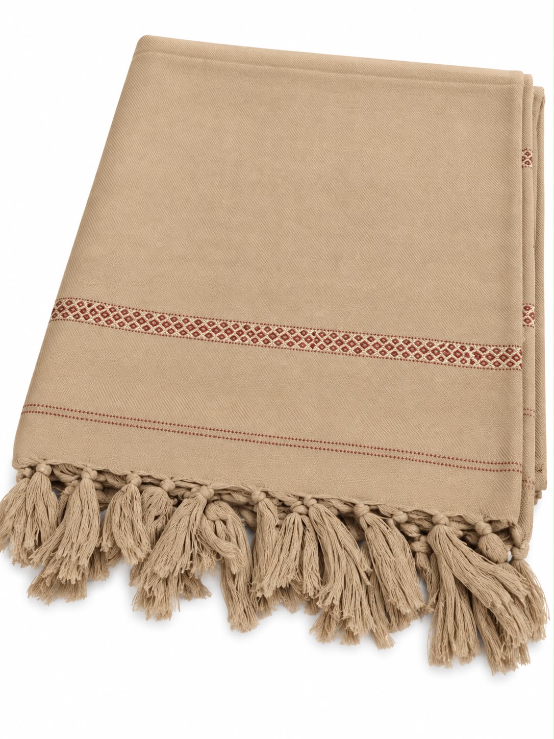 Premium Hand made Wool Shawl – Crafted by Hand, Made for Winter - Allow to Open Parcel - Light camel
