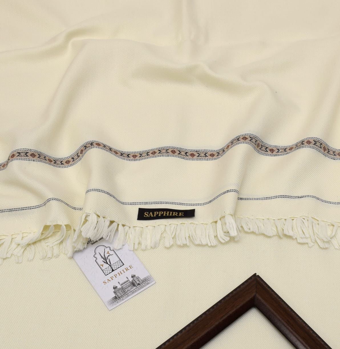 Sapphire Wool Shawl-Cream