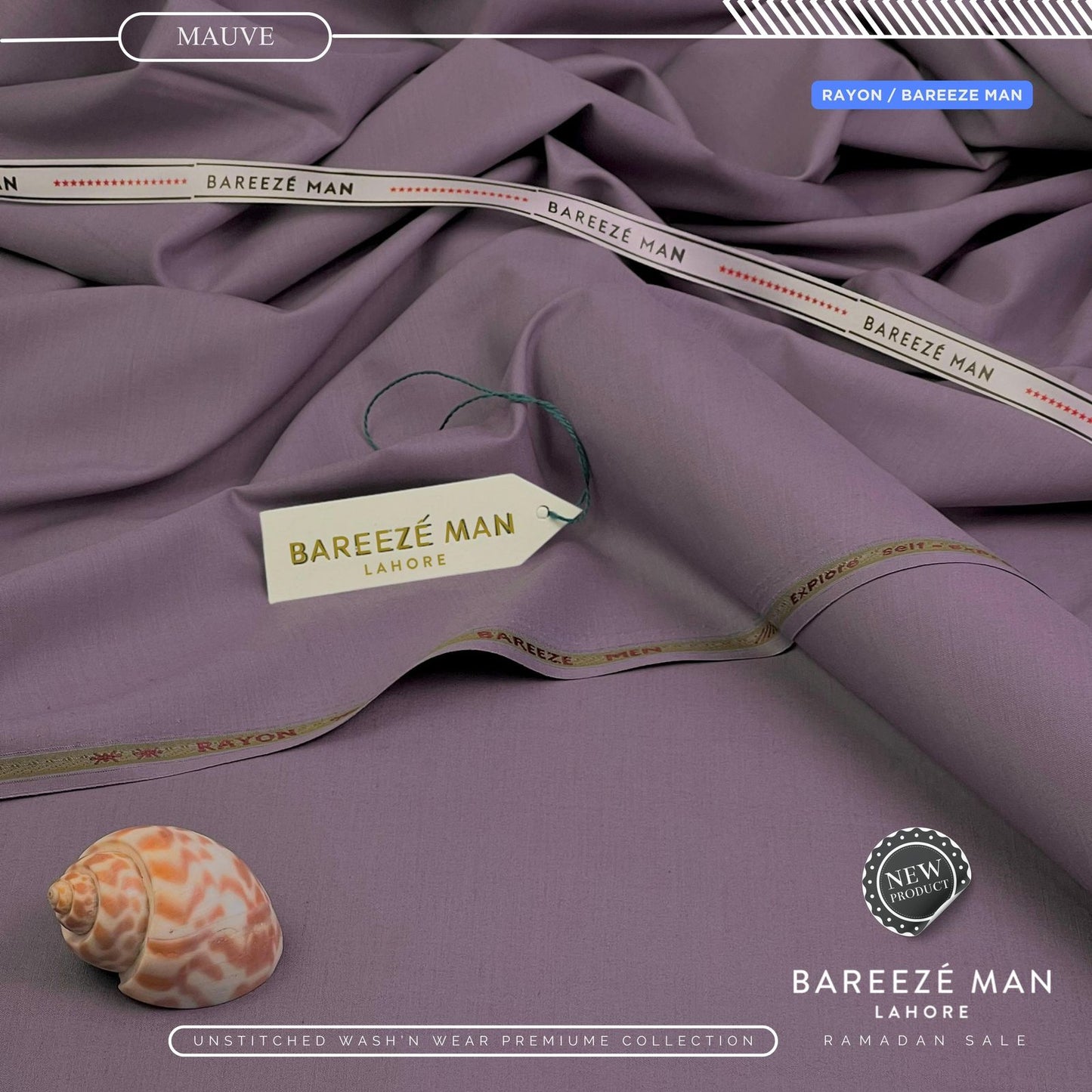 BAREEZE MAN UNSTICHEED MM-(PURPLE)