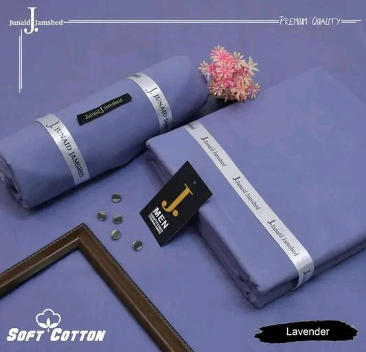 J. 100%Cotton-Lavender-Unstitched Men's Wear | Best For Summer
