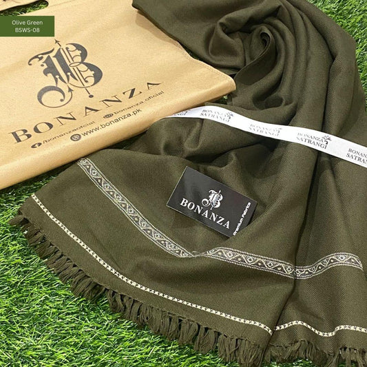 Bonanza Satrangi Shawl-Olive Green