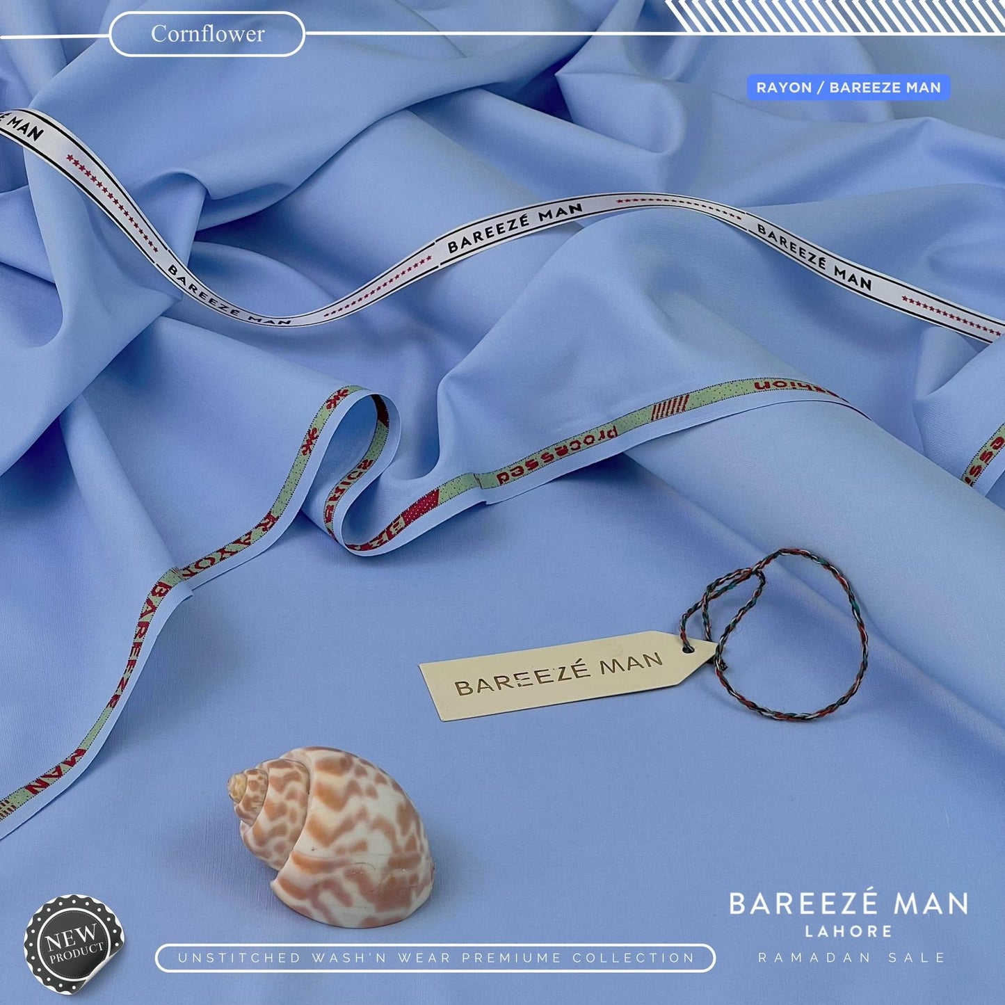 BAREEZE MAN UNSTICHEED MM-(CORNFLOWER)