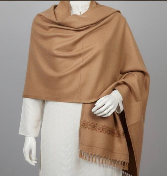 italian Wool Shawl-Almond