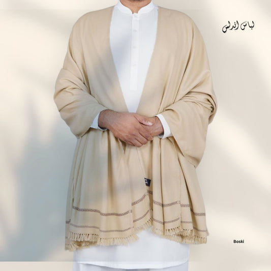 Virsa Woolen Shawl-Cream