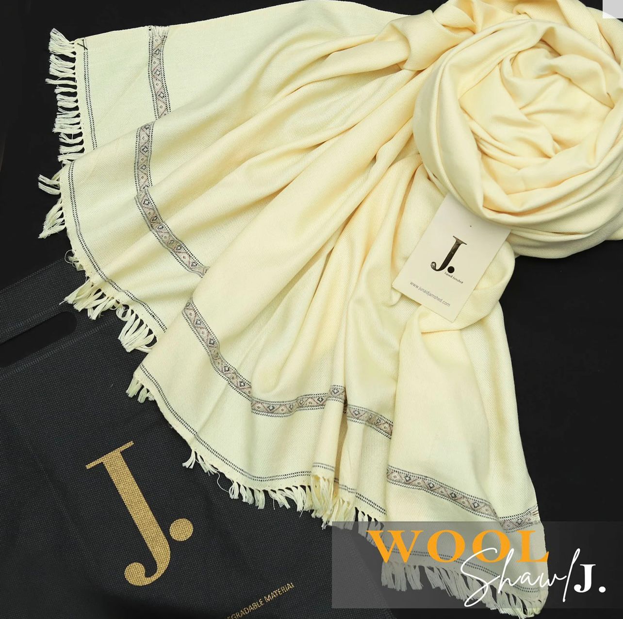 J. Wool Shawl-Cream