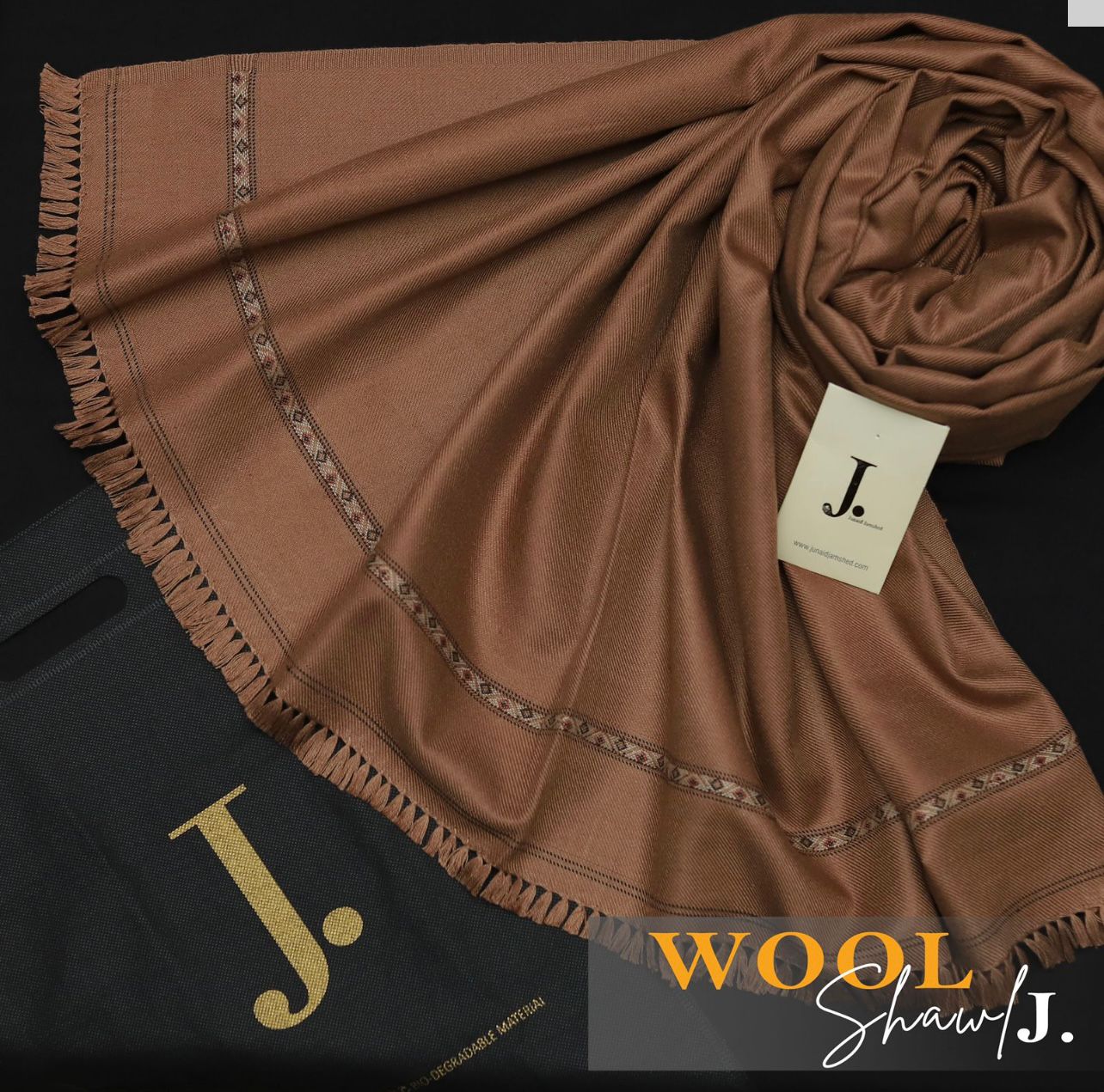 J. Wool Shawl-Brown