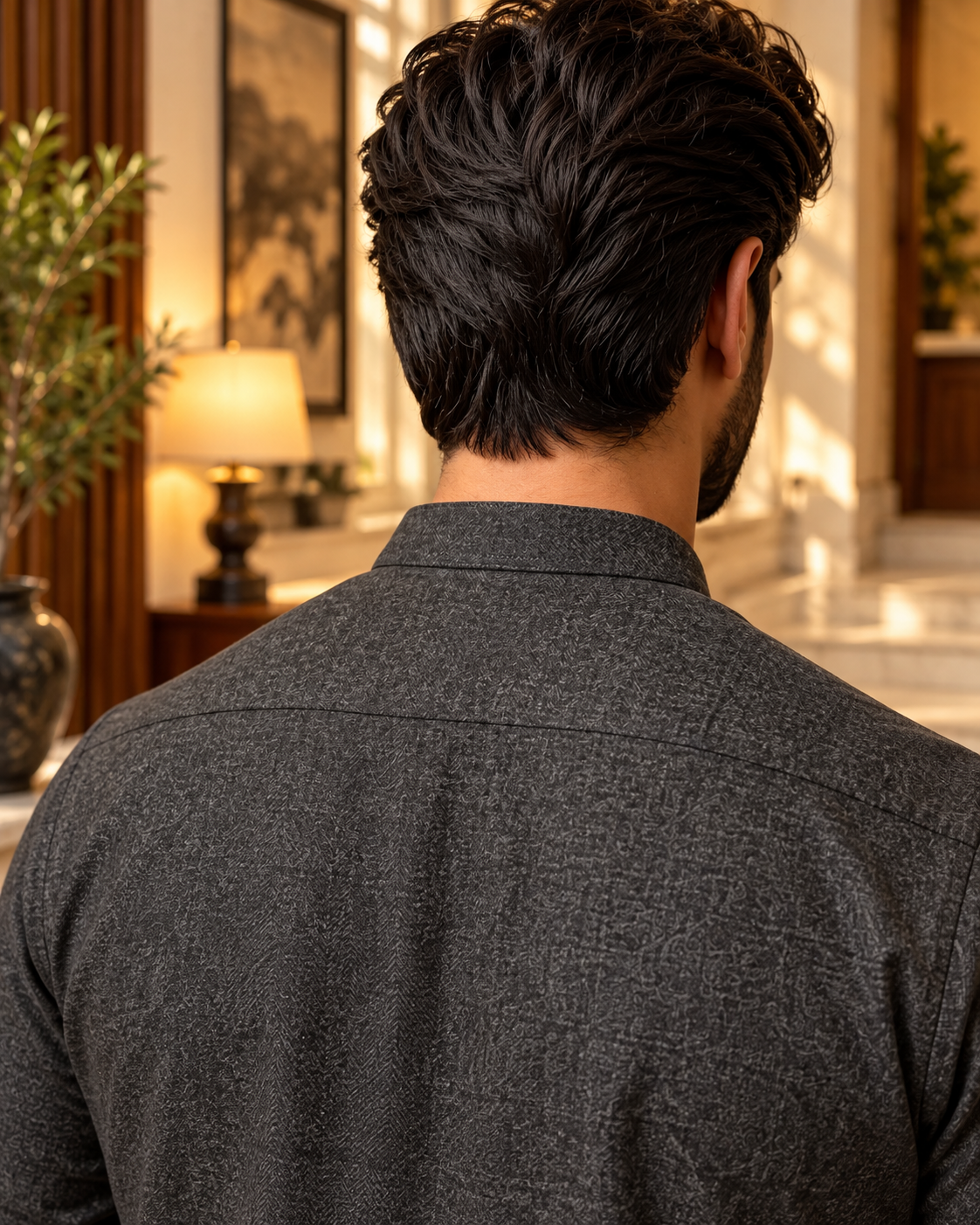 Premium Lawrencepur Pure Wool Unstitched Fabric – Luxury Winter Collection for Men - Charcoal Grey