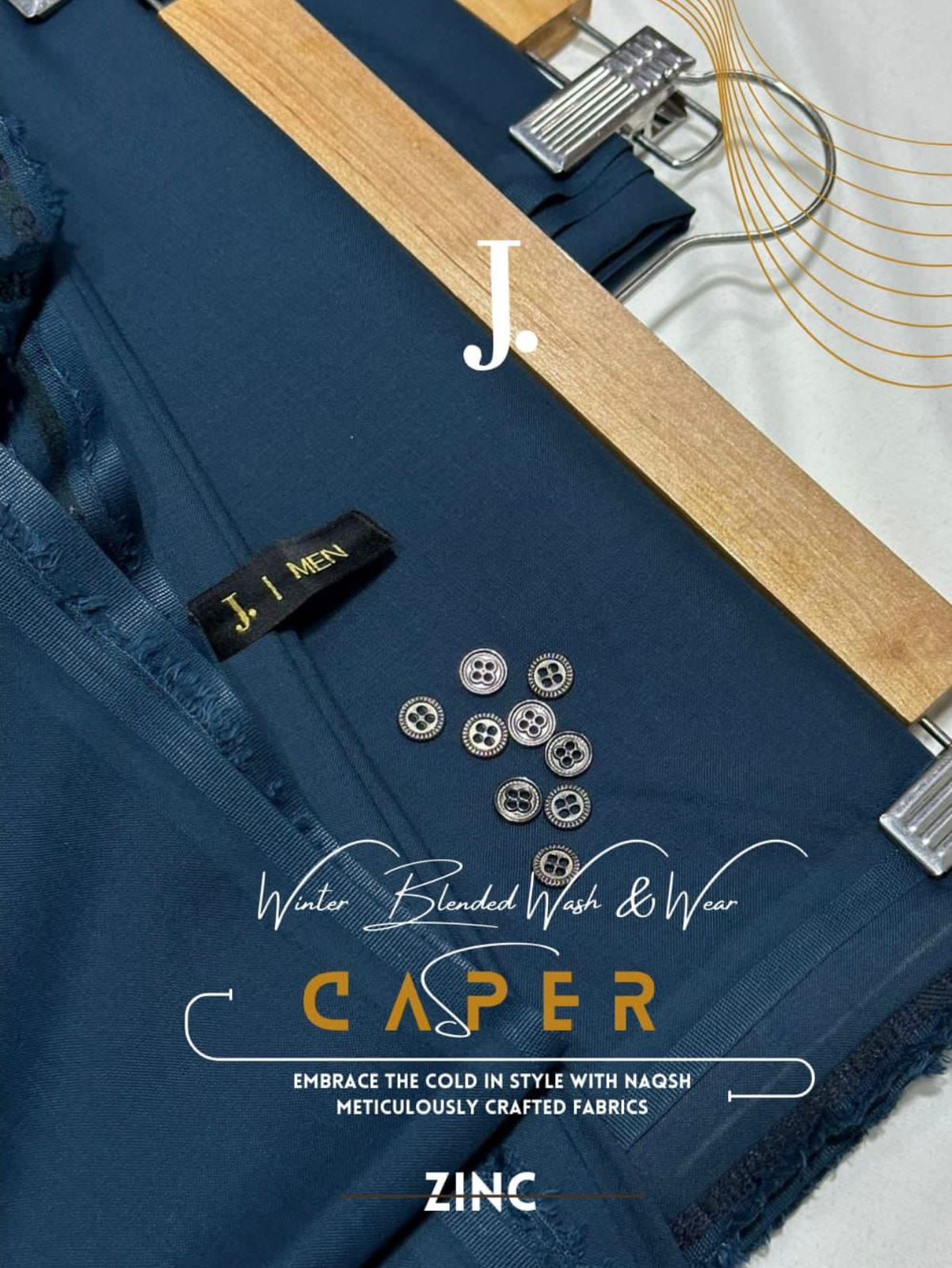 J.Casper Zinc-Unstitched  Men's Wear