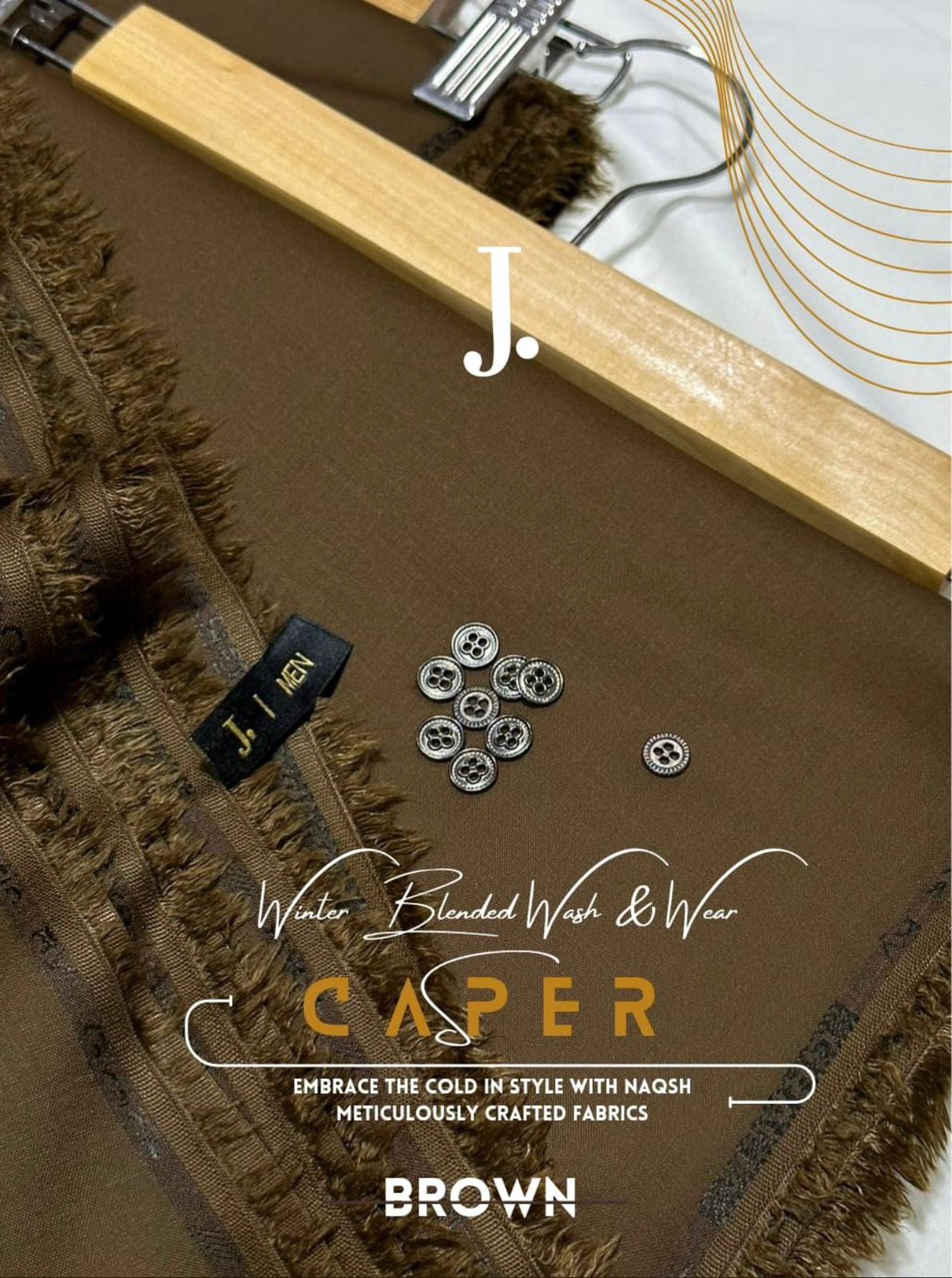 J.Casper Brown-Unstitched  Men's Wear