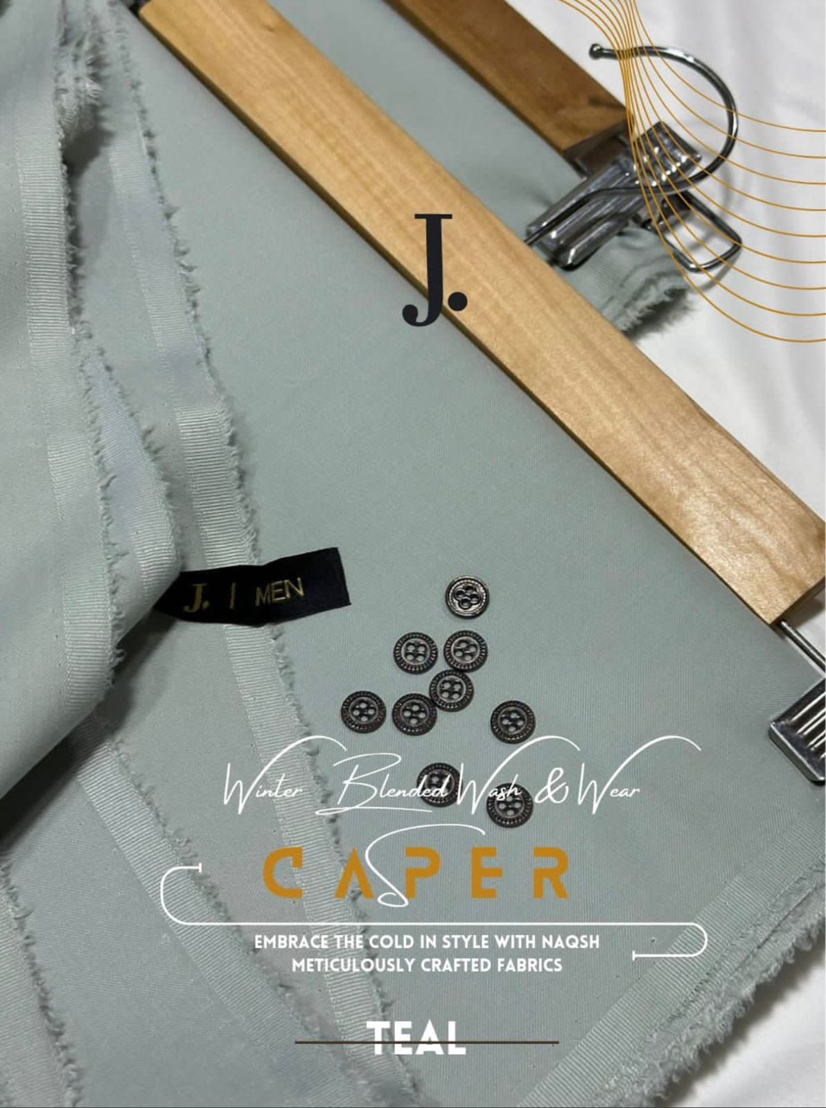 J.Casper Teal-Unstitched  Men's Wear