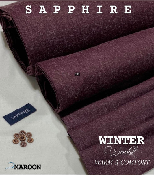 Sapphire Wool Maroon-Unstitched Men's wear