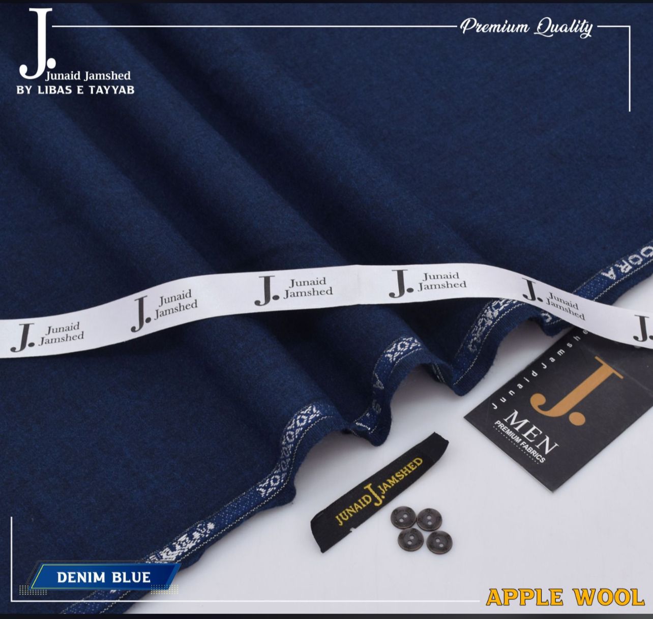 J.Marino Wool-Denim Blue