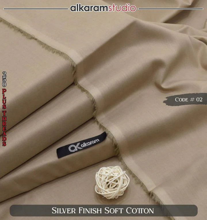 Al-karam 100% Pure Cotton-Choco Color-Unstitched Men's Wear-Best For Summer