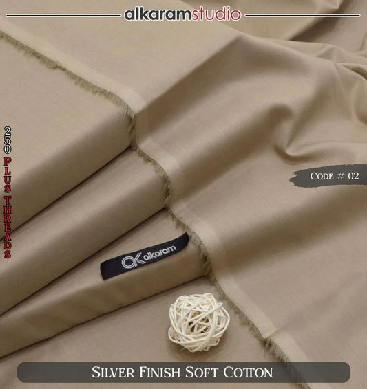 Al-karam 100% Pure Cotton-Choco Color-Unstitched Men's Wear-Best For Summer