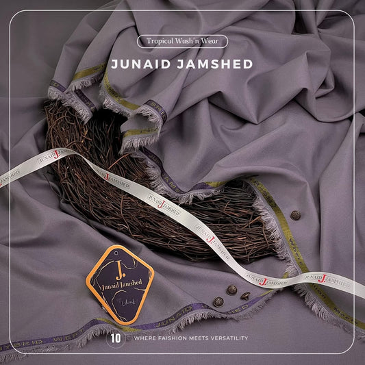 Junaid Jamshed Men's Unstitched Premium Tropical Wash n Wear Suit - Lavender