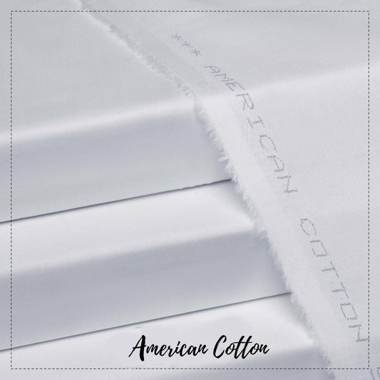 American Cotton White  - Unstitched Men's Wear by MM VIRSA