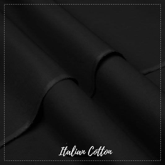 Italian Cotton Black-Unstitched Men's Wear by MM VIRSA