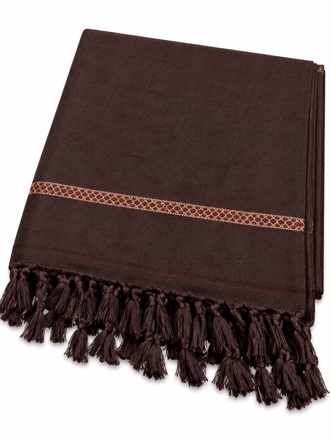 Premium Hand made Wool Shawl – Crafted by Hand, Made for Winter - Allow to Open Parcel - Dark Chocolate Brown