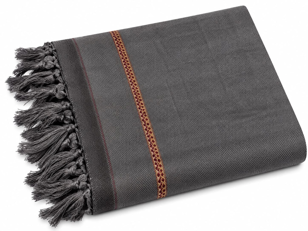 Premium Hand made Wool Shawl – Crafted by Hand, Made for Winter - Allow to Open Parcel - Charcoal Grey
