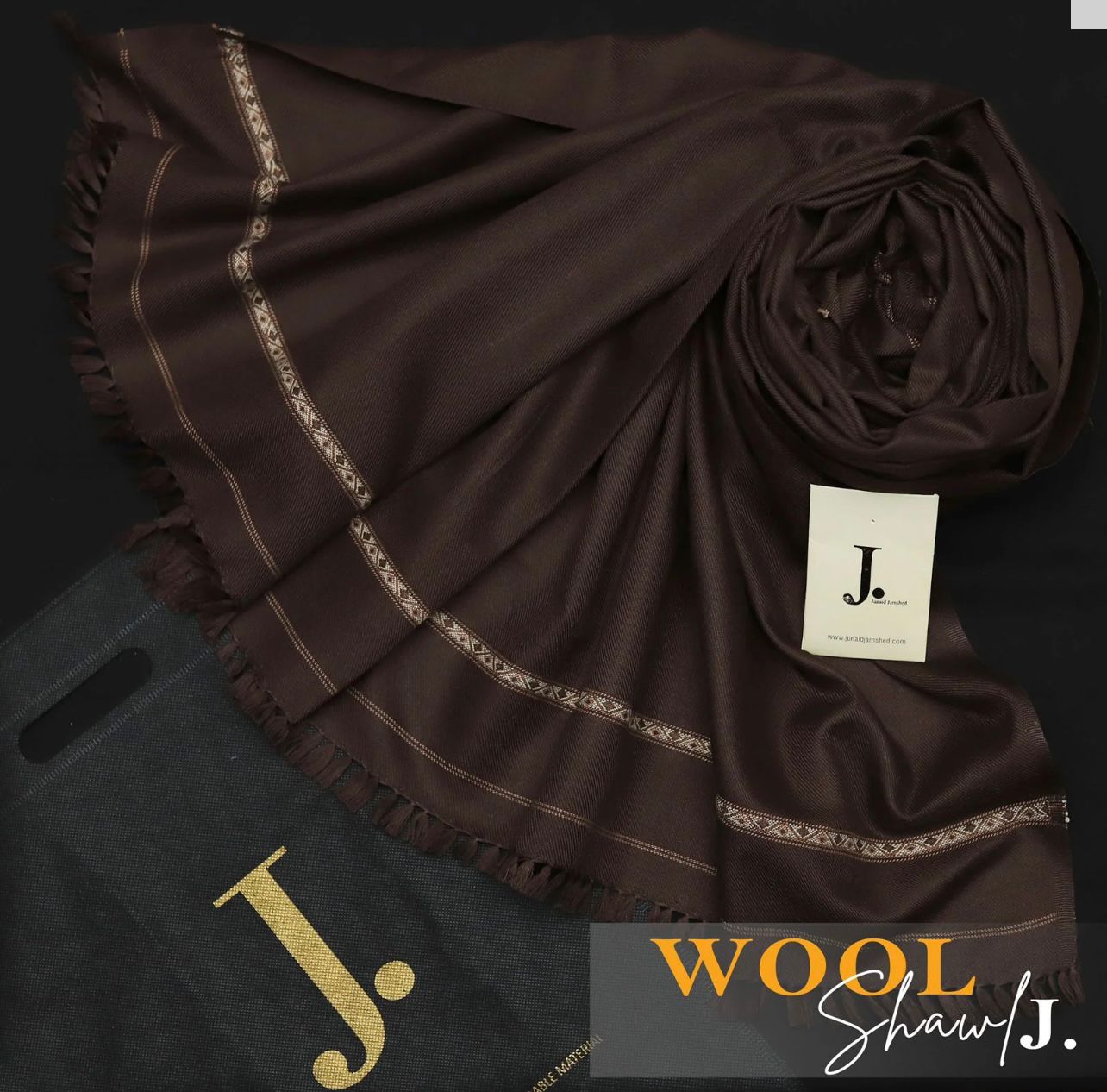J. Wool Shawl-Mehroon