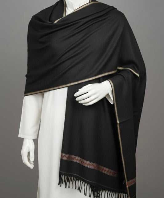 italian Wool Shawl-Black