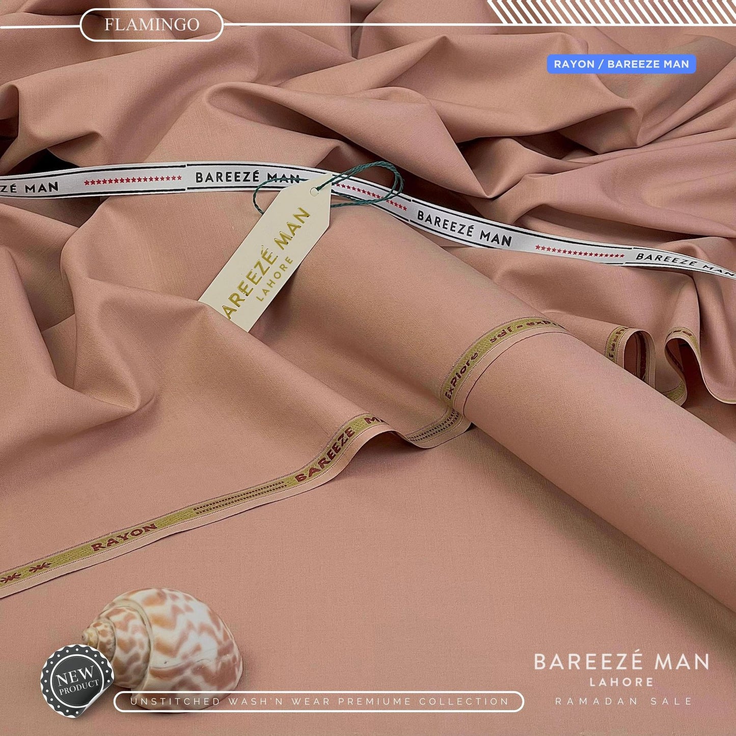 BAREEZE MAN UNSTICHEED MM-(FLAMINGO)