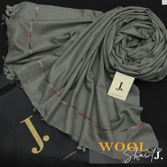 J. Wool Shawl-Ash grey