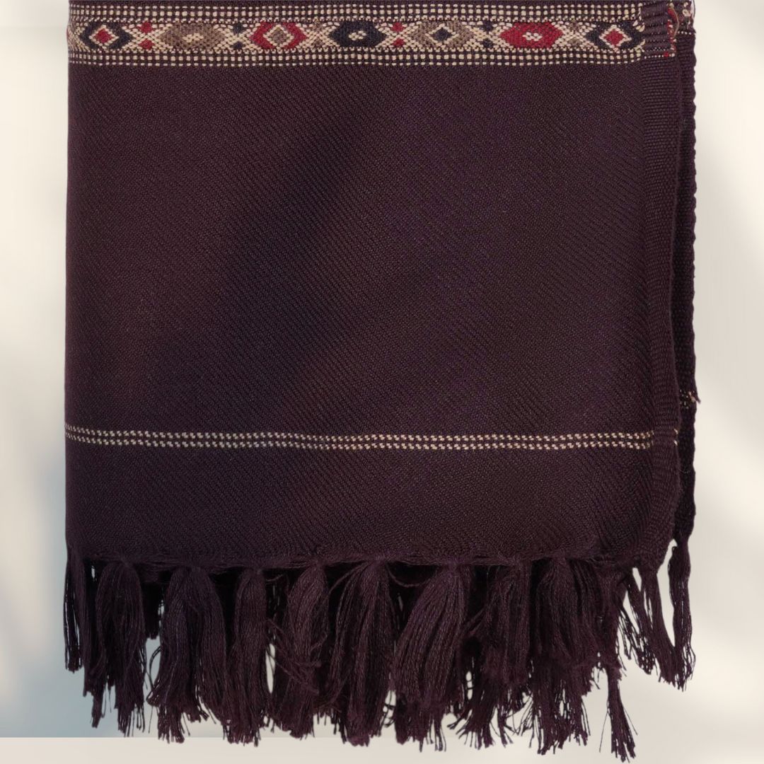Virsa Woolen Shawl-Mehroon