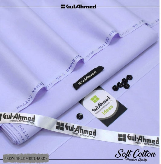 Gul Ahmed 100%Cotton-Lavender-Unstitched Men's Wear | Best For Summer