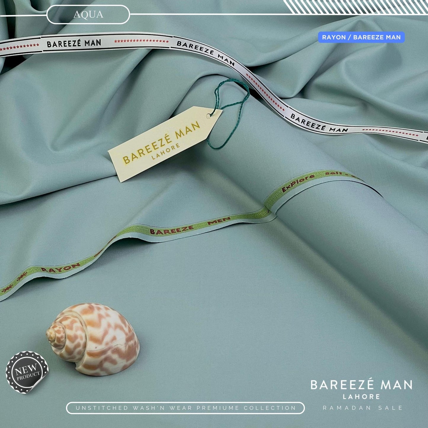 BAREEZE MAN UNSTICHEED MM-(AQUA)