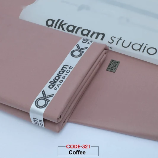 Al-karam 100% Pure Cotton- Coffee -Unstitched Men's Wear-Allow To Open
