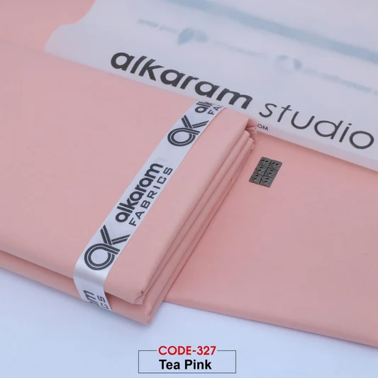 Al-karam 100% Pure Cotton- Tea Pink -Unstitched Men's Wear-Allow To Open
